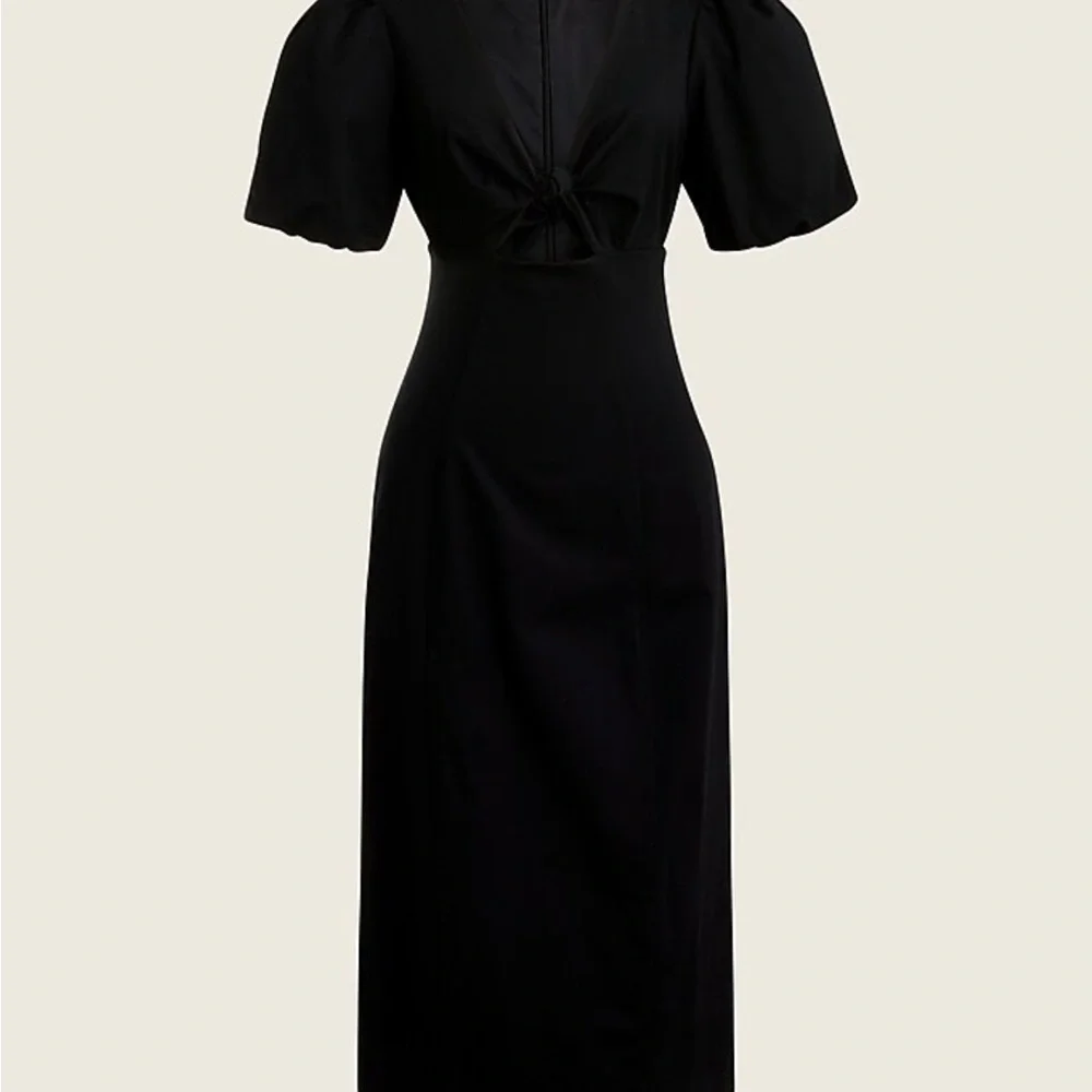 J. Crew Collection Key Hole Puff Sleeve Dress NWT - Picture 2 of 4